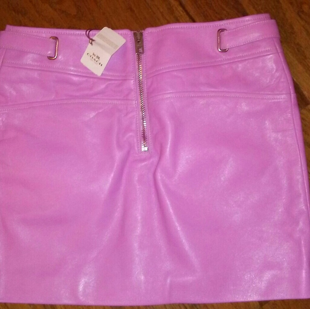 Coach leather mini skirt
